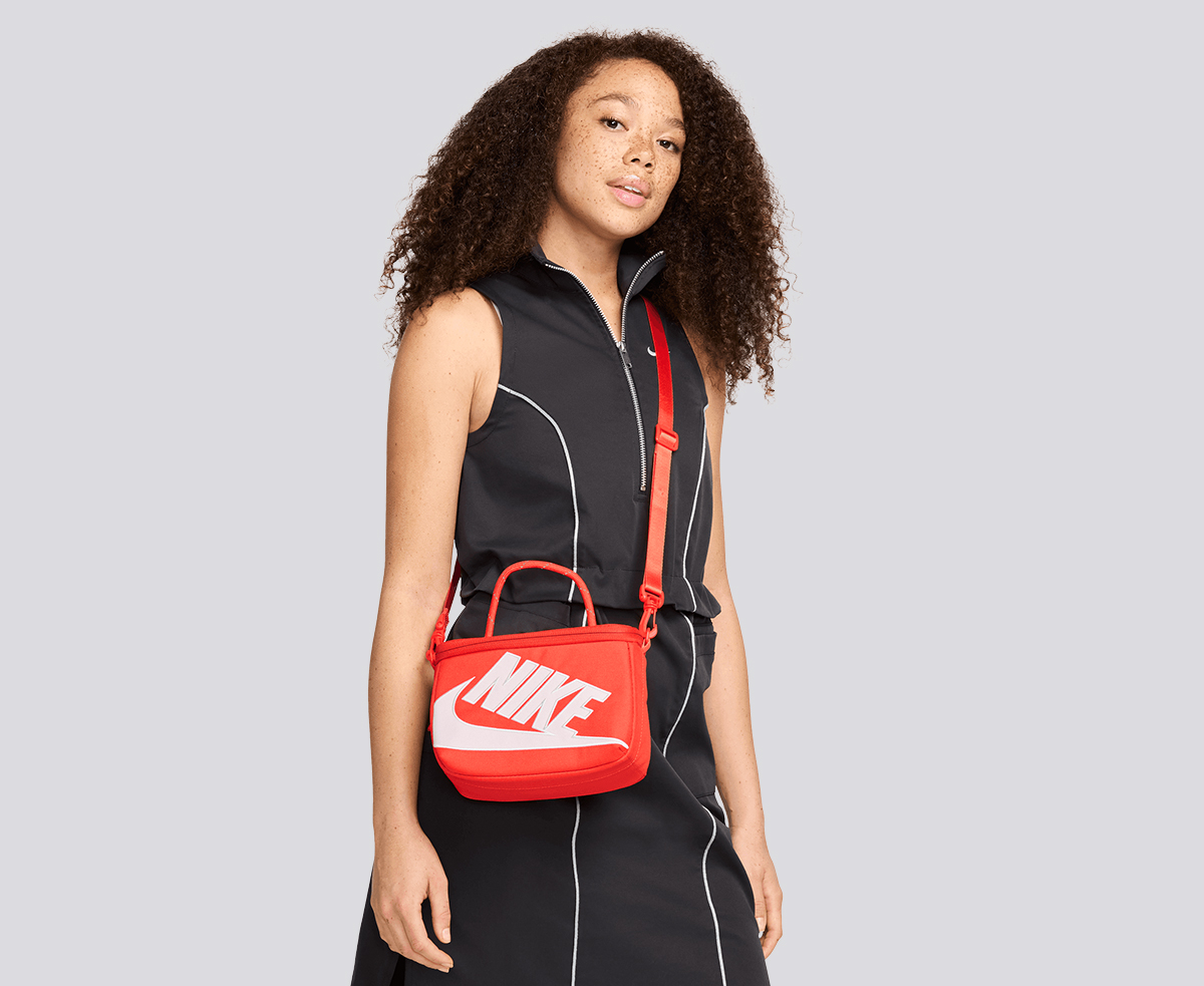 NIKE MINI SHOE BOX CROSSBODY BAG 'ORANGE/WHITE'