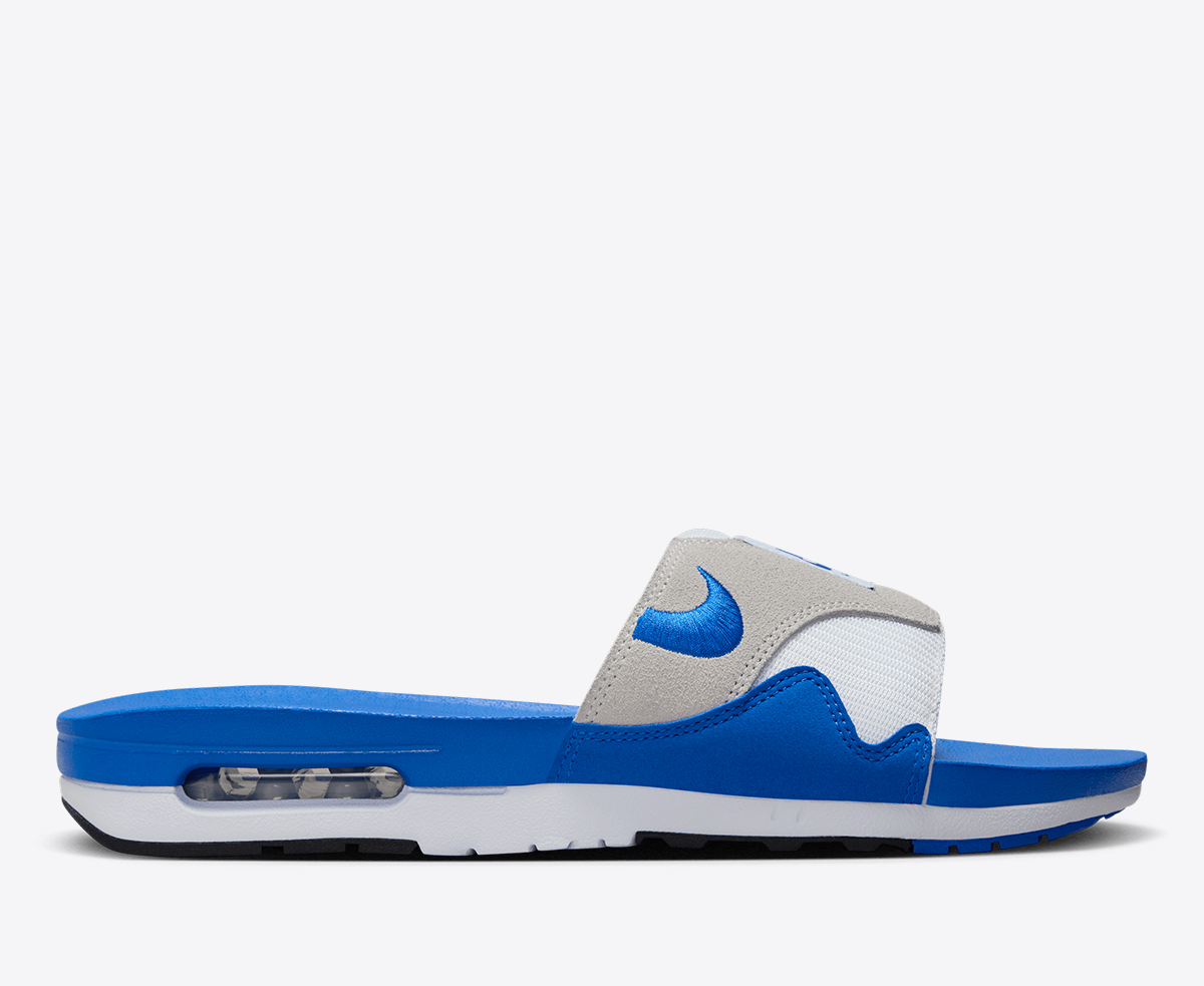 AIR MAX 1 SLIDE 'WHITE/ROYAL BLUE-BLACK-LIGHT NEUTRAL GREY'