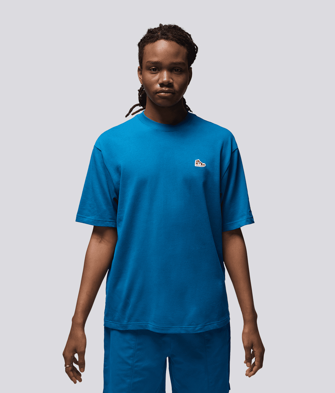 PATCH SHORT SLEEVE CREW TEE 'INDUSTRIAL BLUE'