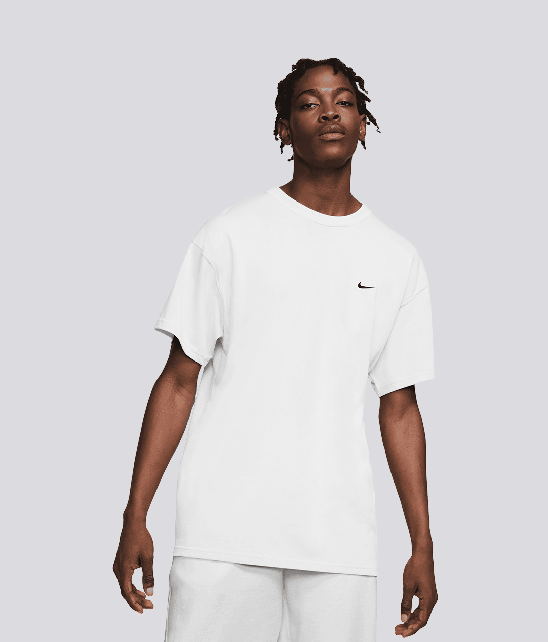 NIKE SOLO SWOOSH SHORT SLEEVE KNIT TOP 'WHITE'