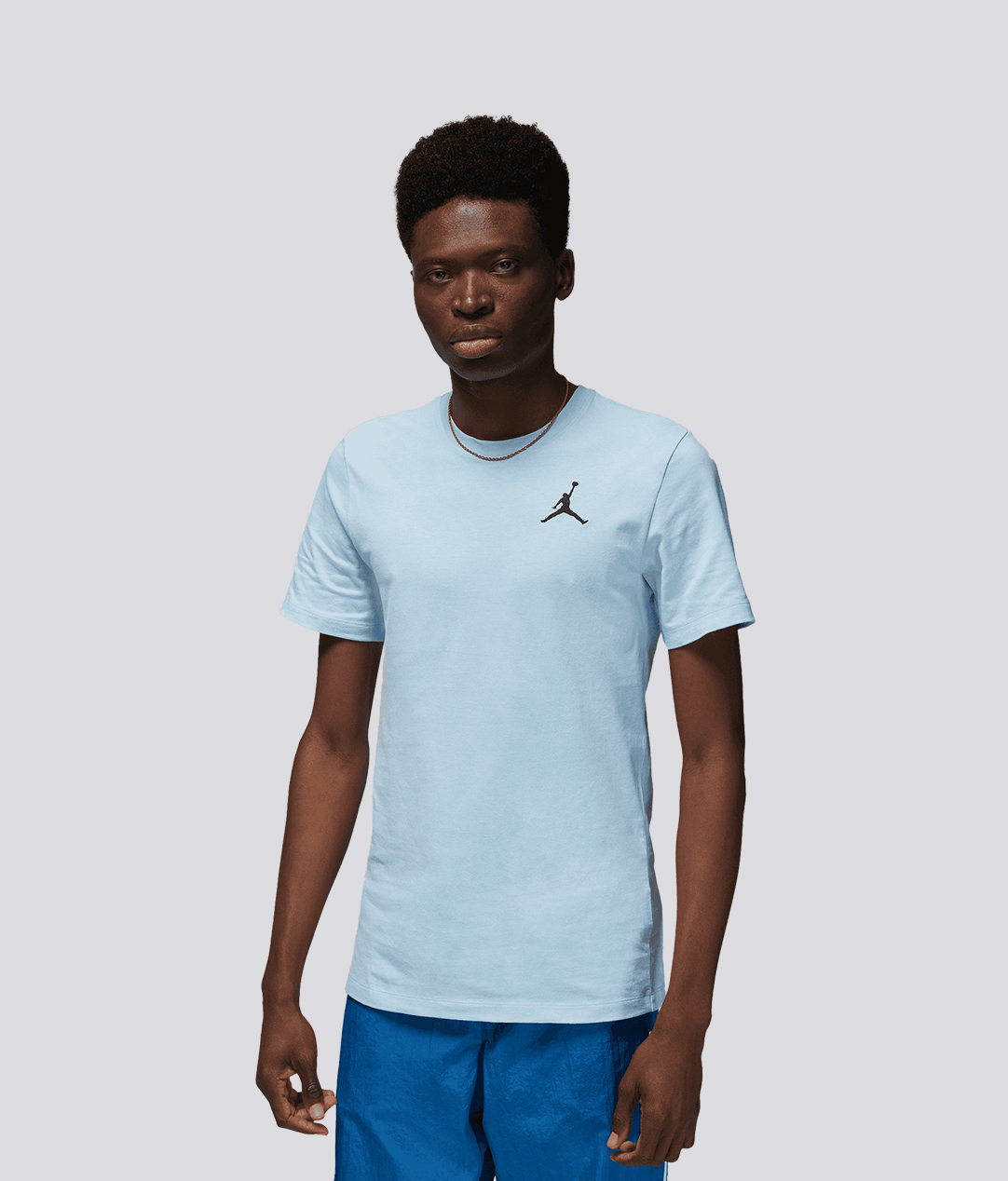 JORDAN JUMPMAN EMBROIDERED SHORT SLEEVE CREW TEE 'ICE BLUE/BLACK'