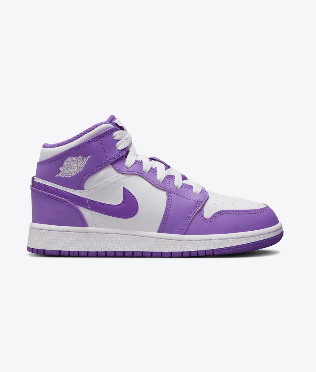 靴 Nike GS Air Jordan 1 Mid Violet. 24,5cm Jordan - Buy NIKE AIR JORDAN 1 MID (GS) 'PURPLE VENOM/WHITE