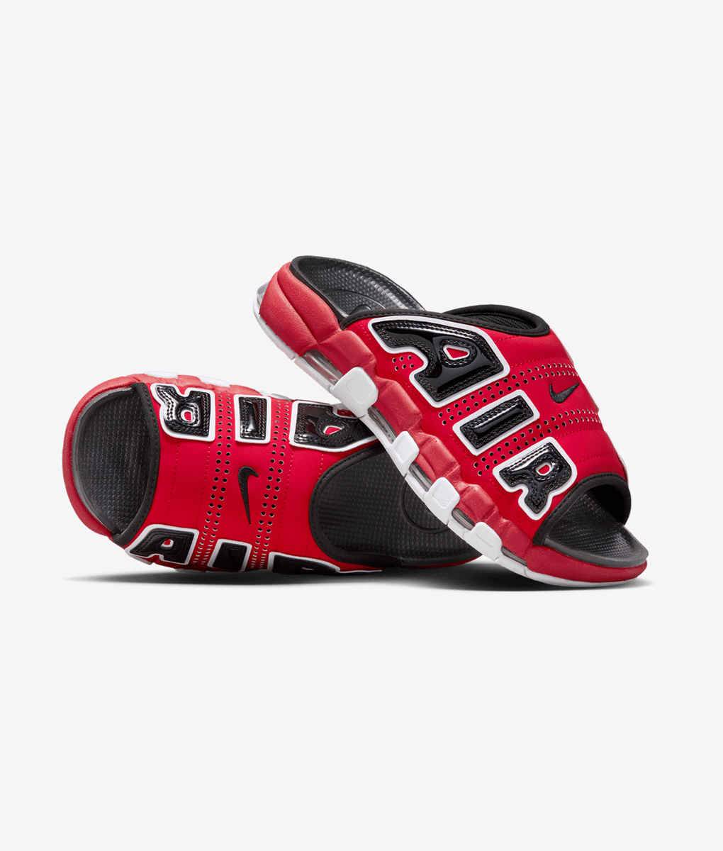 靴 Nike Air More Uptempo Slide \"University NIKE AIR MORE UPTEMPO SLIDE MIDNIGHT NAVY/UNIVERSITY RED-WHITE