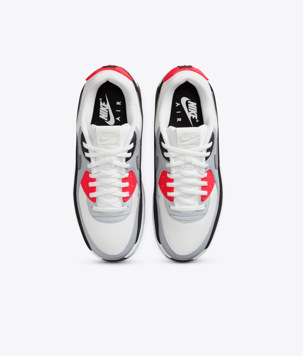 ★NIKE WS Air Max 90 LV8 Smoke Gray★ Women's Nike Air Max 90 LV8 Summit White/Smoke Grey-Black