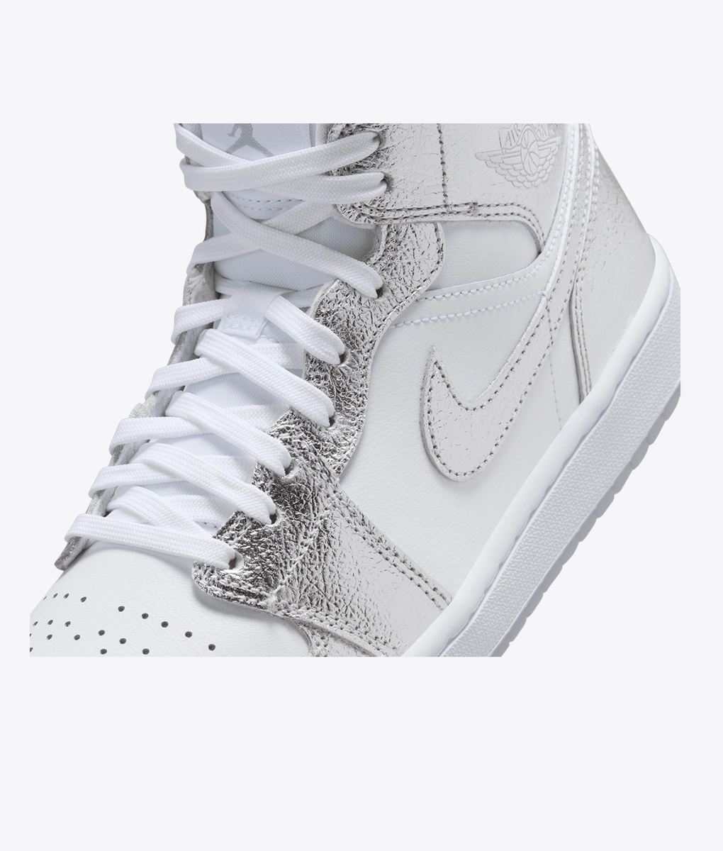 Nike Air Jordan 1 ホワイト/シルバー Jordan - JORDAN AIR JORDAN 1 MID SE WHITE/METALLIC SILVER-WOLF