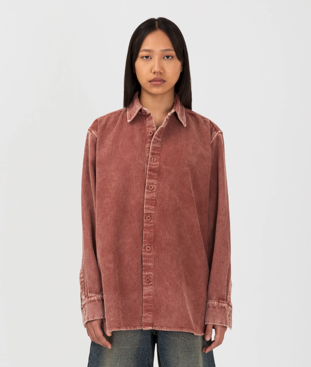 50s corduroy shirt サーモンピンク　オレンジ　ウエスタン オールドウエスタンスタイル サーモンピンクの柄入り MOS093 カチーナ