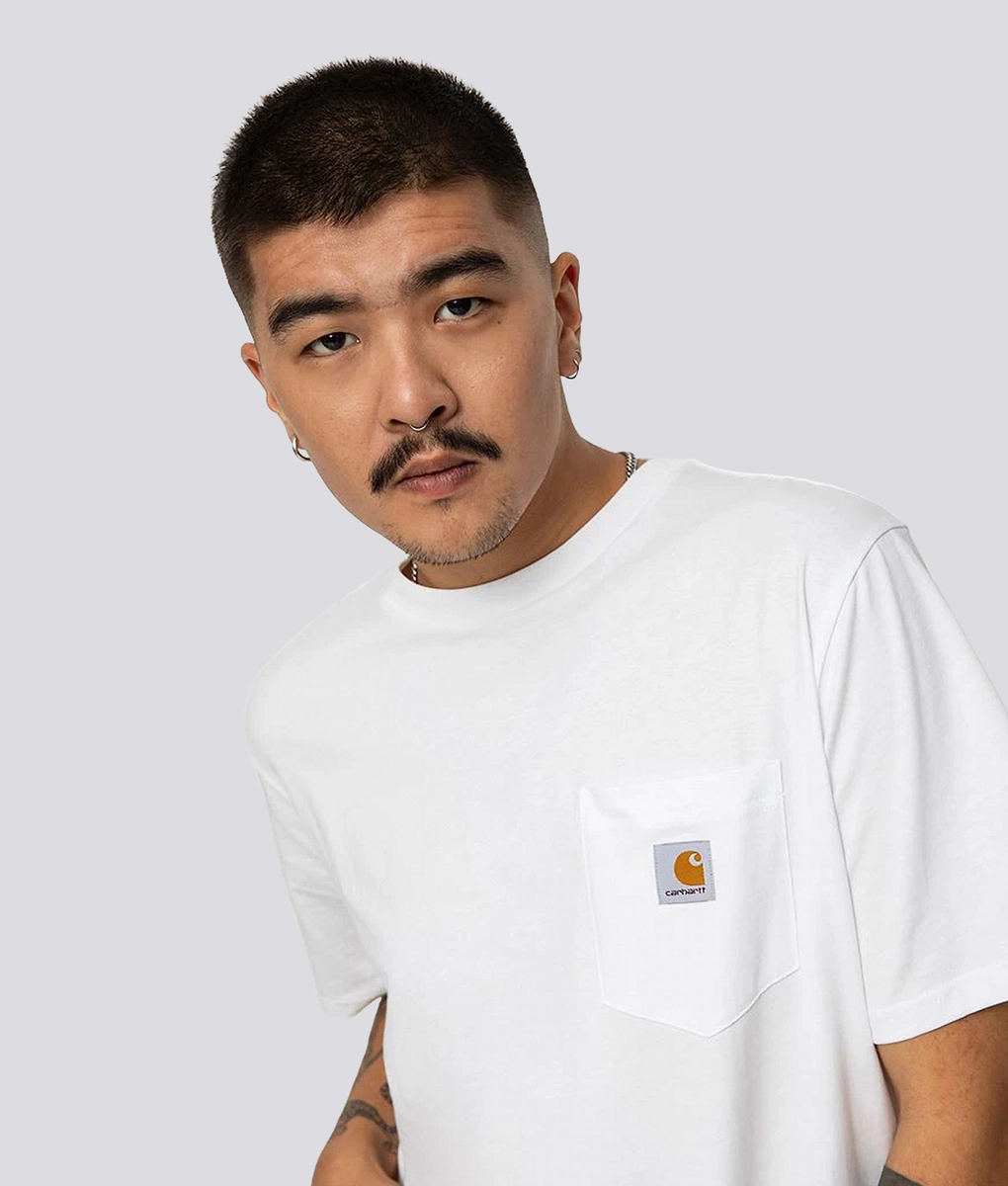 Tシャツ・カットソー Carhartt SS Pocket Short Sleeve T-Shirt White National Workwear: Carhartt Short Sleeve Pocket T-shirt - White