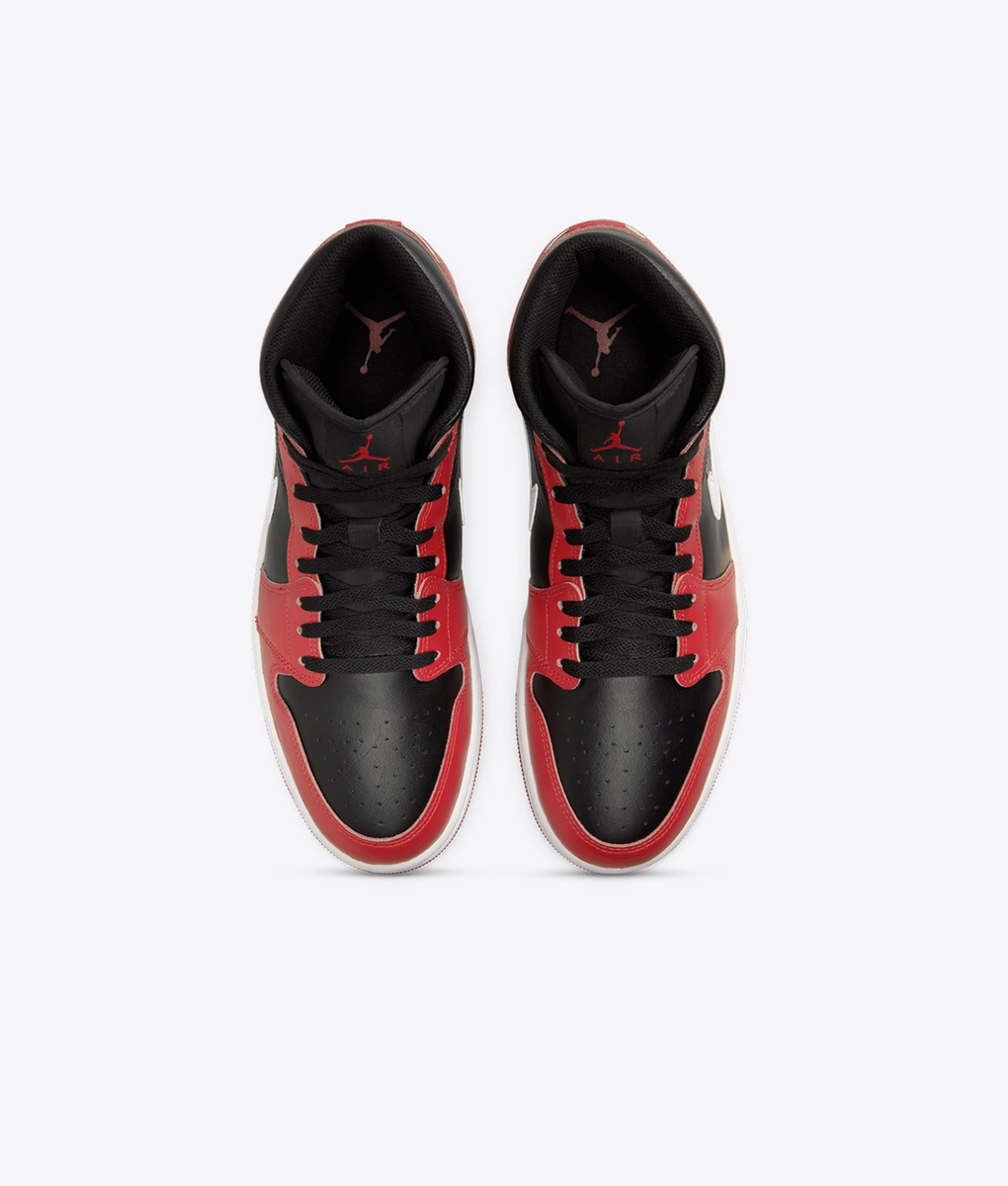 Jordan - JORDAN AIR JORDAN 1 MID BLACK/WHITE-GYM RED l BUY Men's