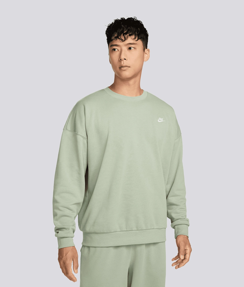 Nike - NIKE CLUB FRENCH TERRY OVERSIZED CREW SWEATSHIRT JADE