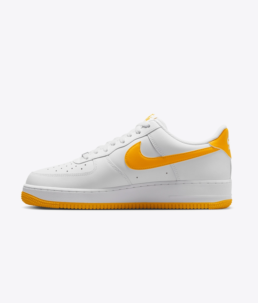 white air force 1 with yellow swoosh