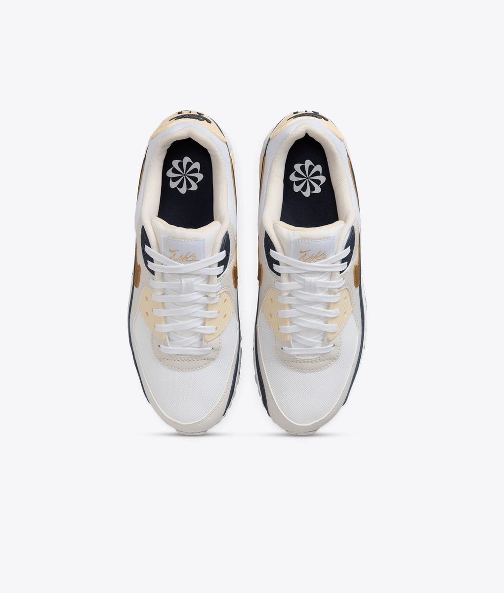 air max 90 metallic gold white