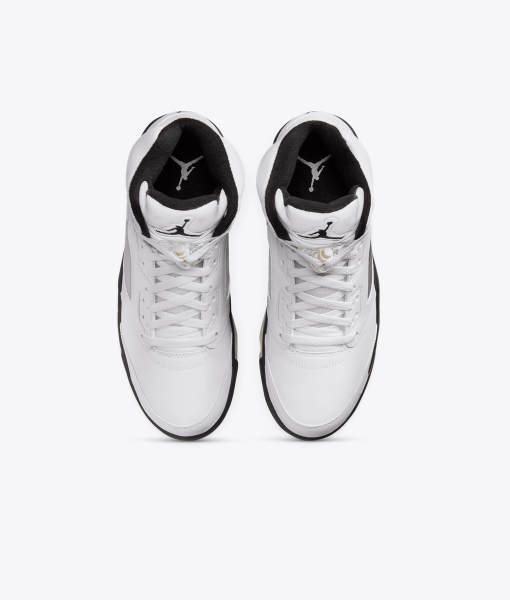 black and white jordan 5s