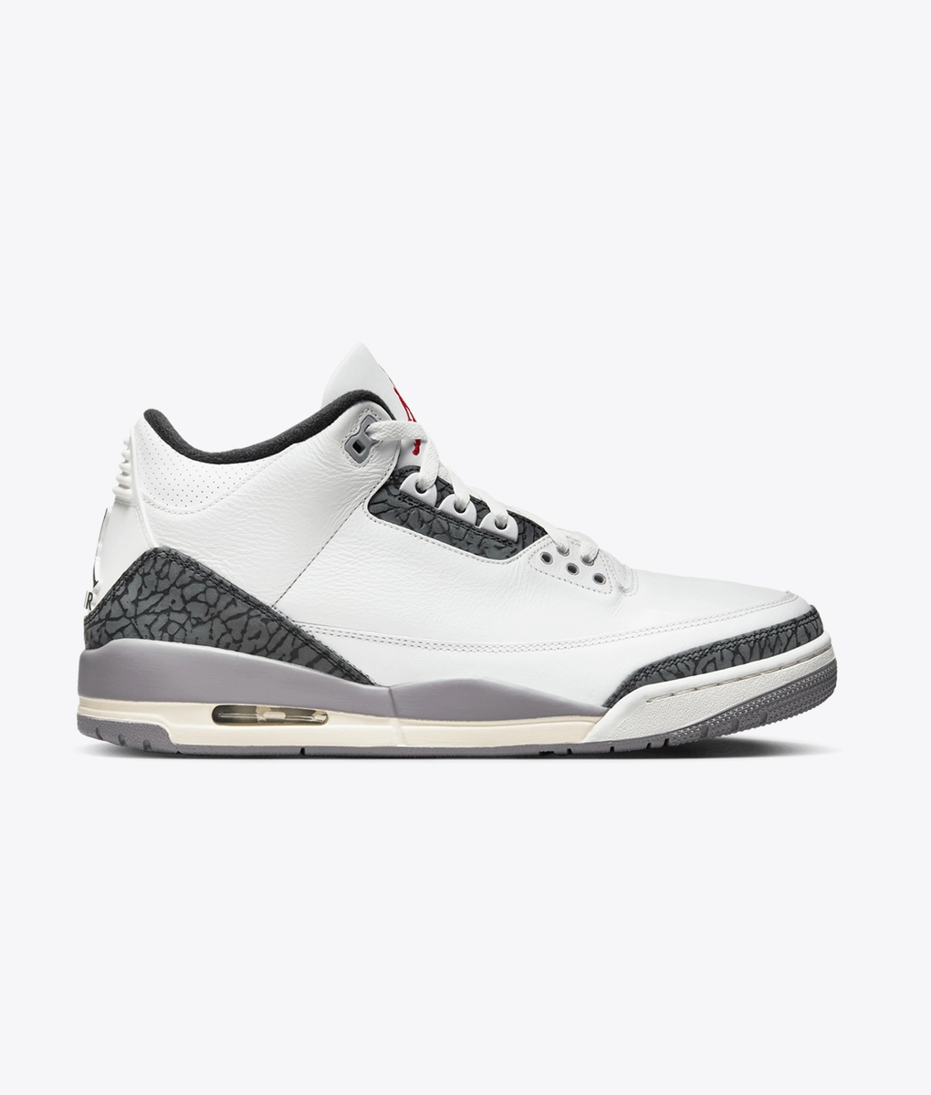 Air Jordan 3 ホワイト/グレー/ブラック US8 Jordan - JORDAN AIR JORDAN 3 RETRO SUMMIT WHITE/FIRE RED-CEMENT
