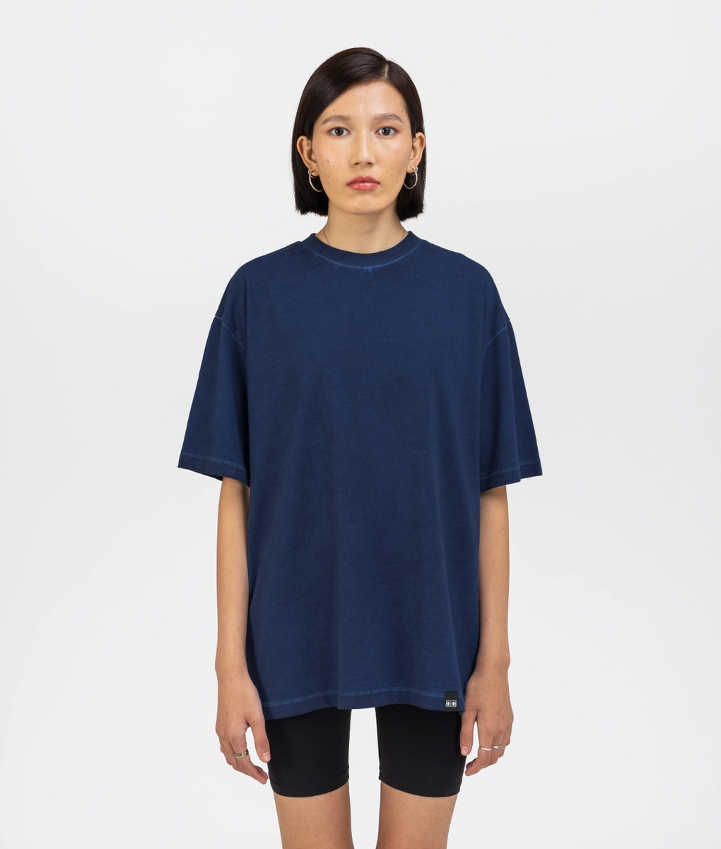 OVERDYE BLUE MELANGE T SHIRT / BLU