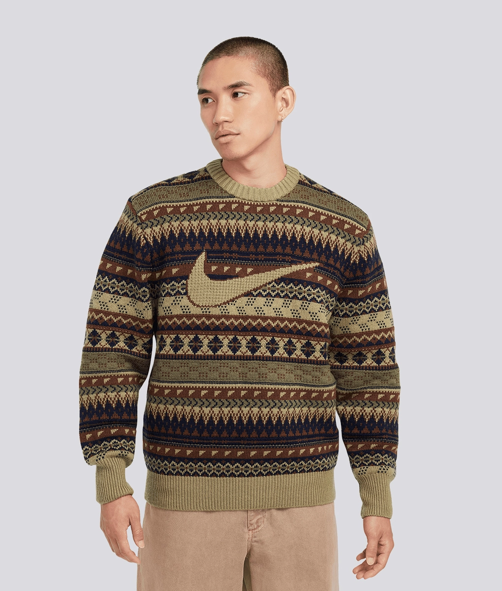 Nike - Life Fair Isle Crew Sweater - VegNonVeg Nike - Life Fair Isle Crew Sweater - VegNonVeg