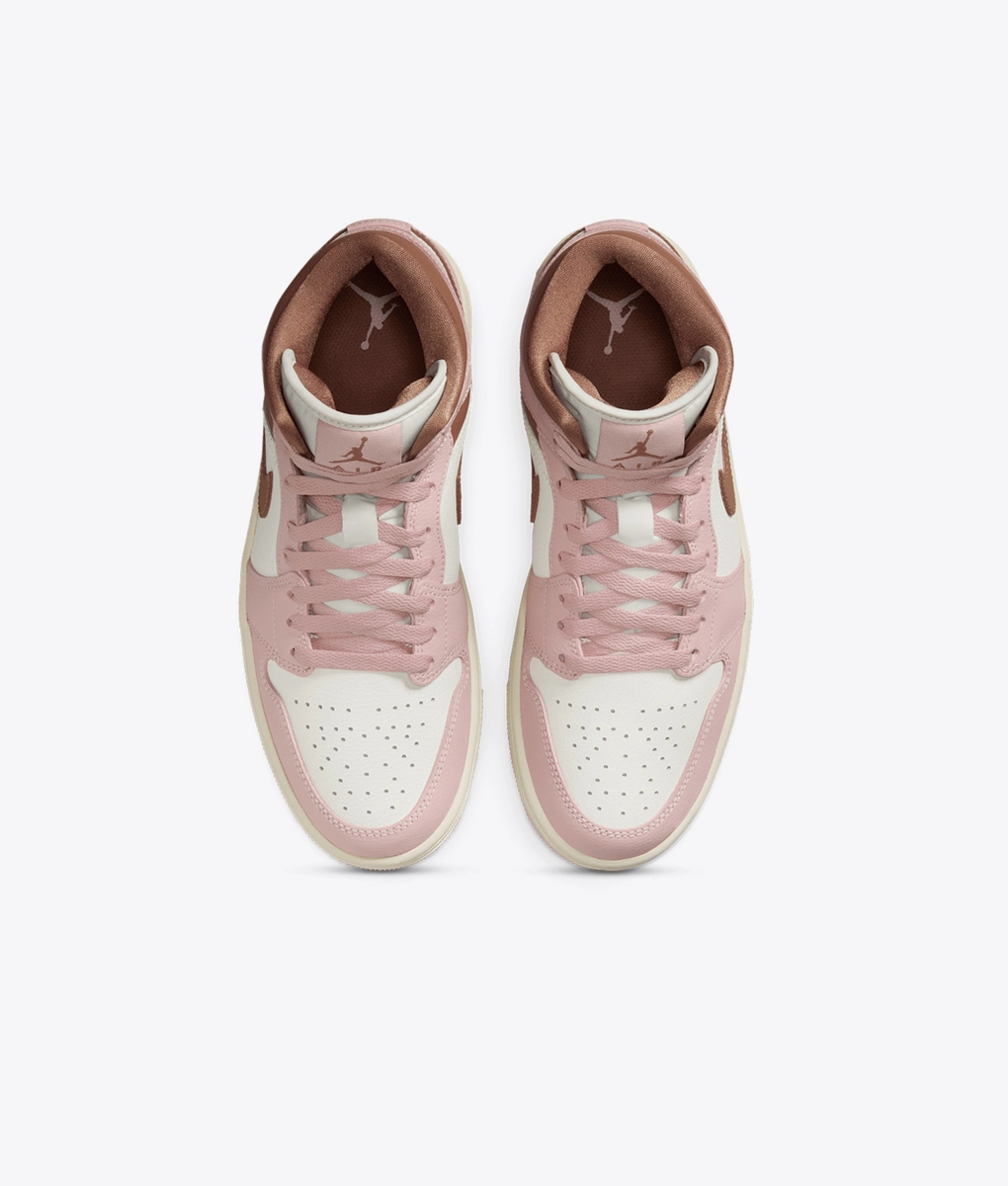 brown air jordan 1 with pink laces