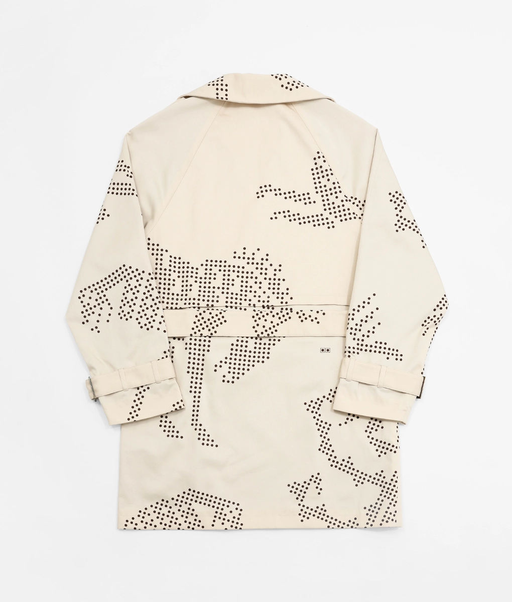 VegNonVeg - VEGNONVEG PRINTED SHORT TRENCH COAT CREAM l Buy Unisex