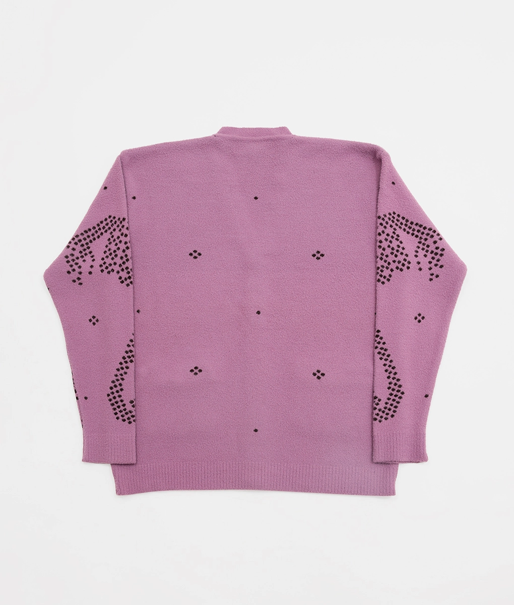 VegNonVeg - VEGNONVEG JACQUARD KNIT CARDIGAN PINK l Buy Unisex