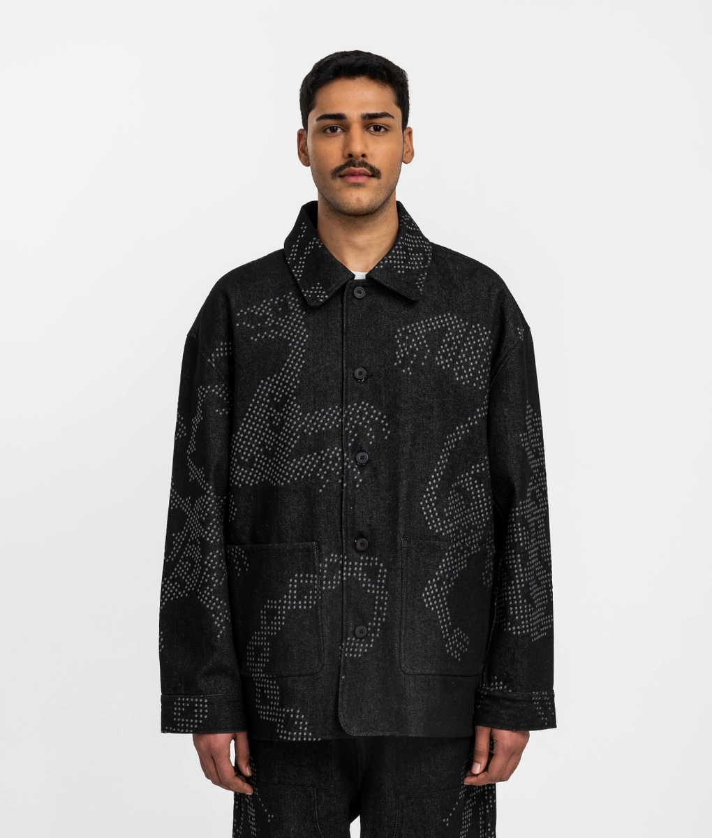VegNonVeg - VEGNONVEG EMBROIDERED DENIM JACKET BLACK l Buy Unisex