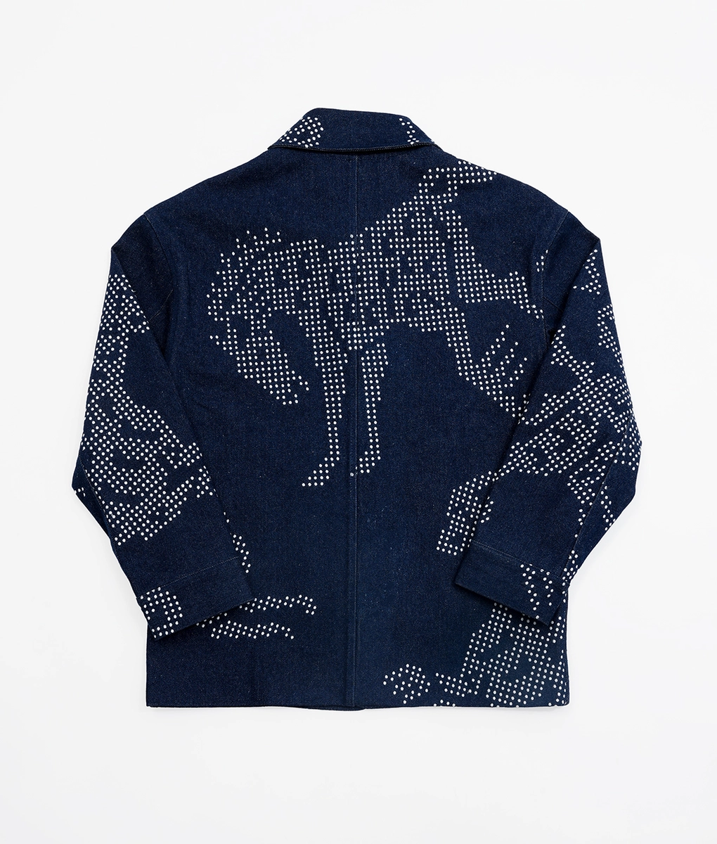 VegNonVeg - VEGNONVEG EMBROIDERED DENIM JACKET BLUE l Buy Unisex