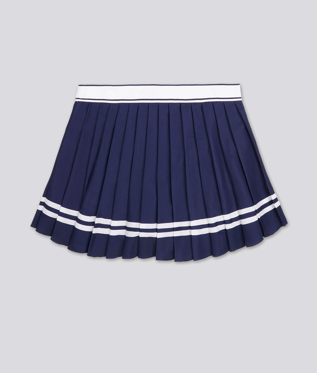 Sporty & Rich - SPORTY & RICH VENDOME SCRIPT PLEATED SKIRT NAVY l