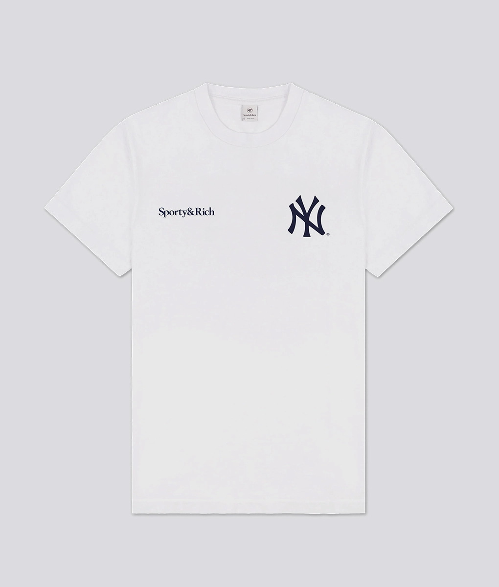 Sporty &amp; Rich×NY Yankee Champions Tシャツ Sporty & Rich - SPORTY & RICH X YANKEES CHAMPIONS T-SHIRT WHITE