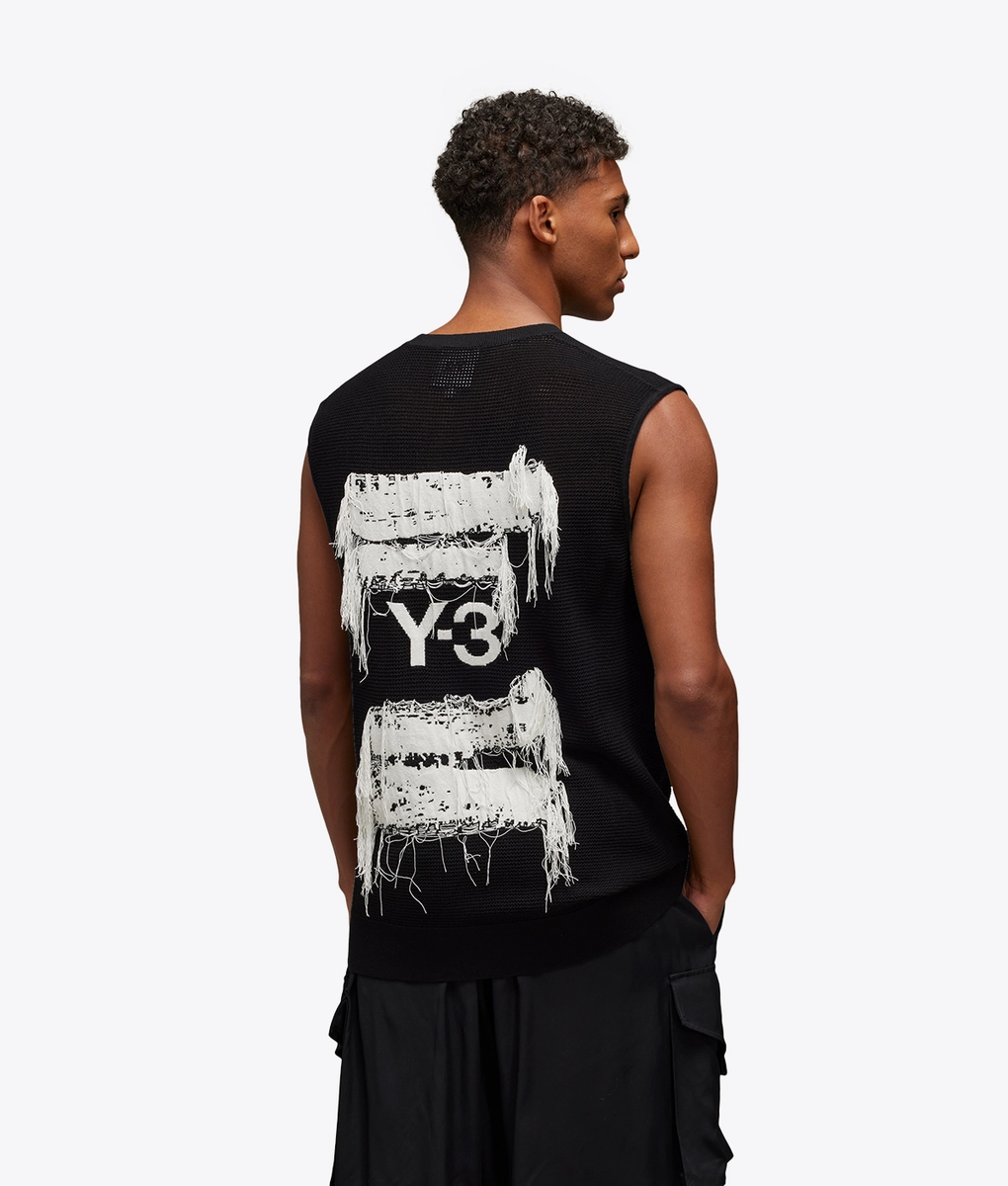 Y-3 - Y-3 KNIT GRAPHIC VEST BLACK l Buy Men's Jersey Online at