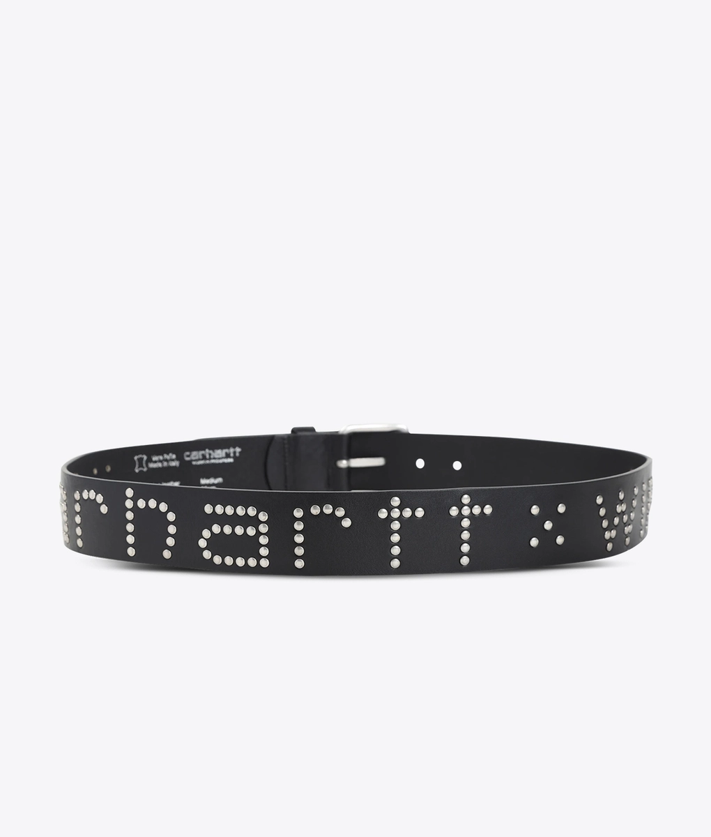 Carhartt WIP - CARHARTT WIP SCRIPT STUDS BELT BLACK/SILVER l Buy