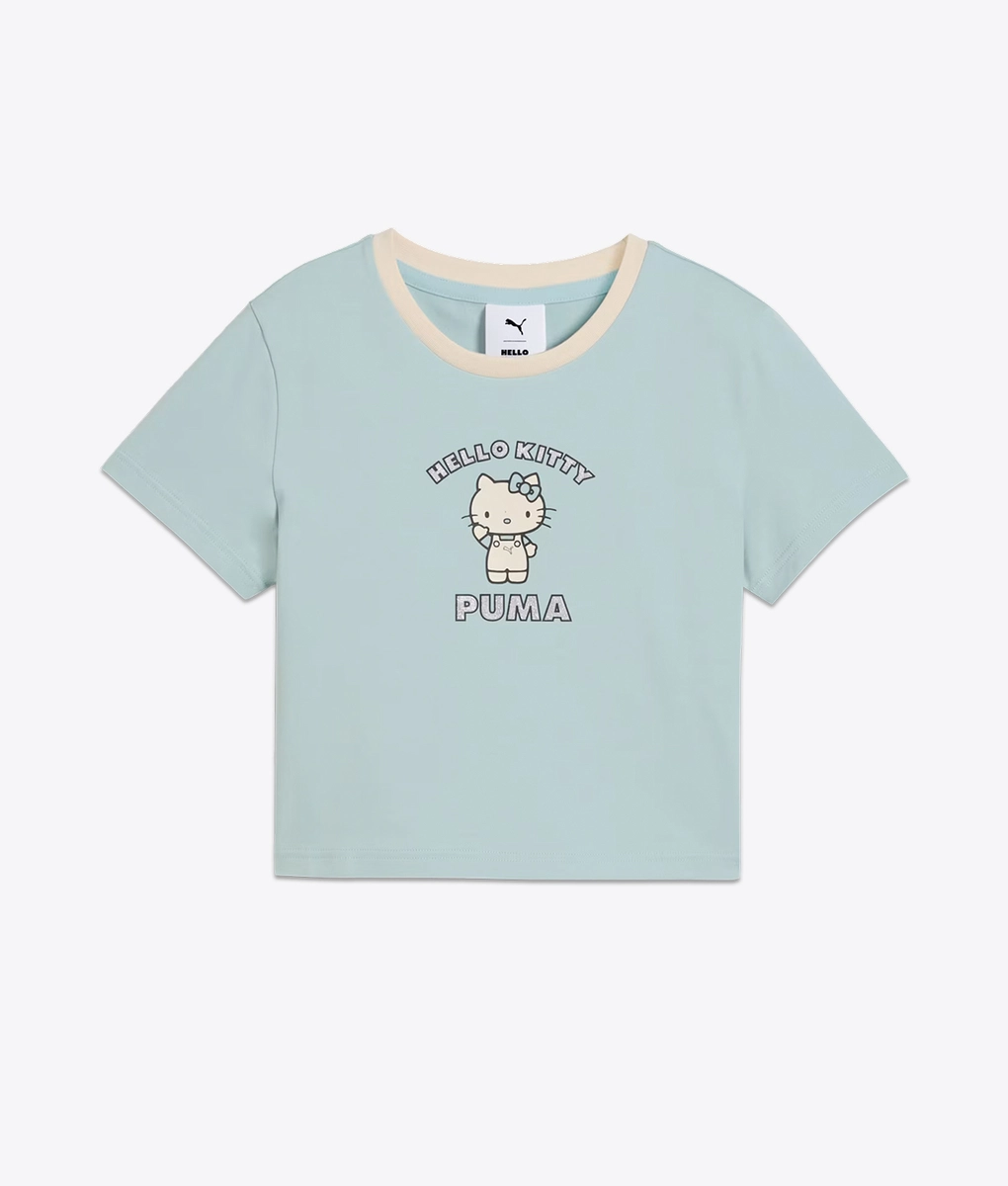 ◆PUMA◆ Puma x Hello Kitty Graphic Baby Tee Alpine  631 Hello Kitty x PUMA Graphic Baby Tee (Alpine Snow)