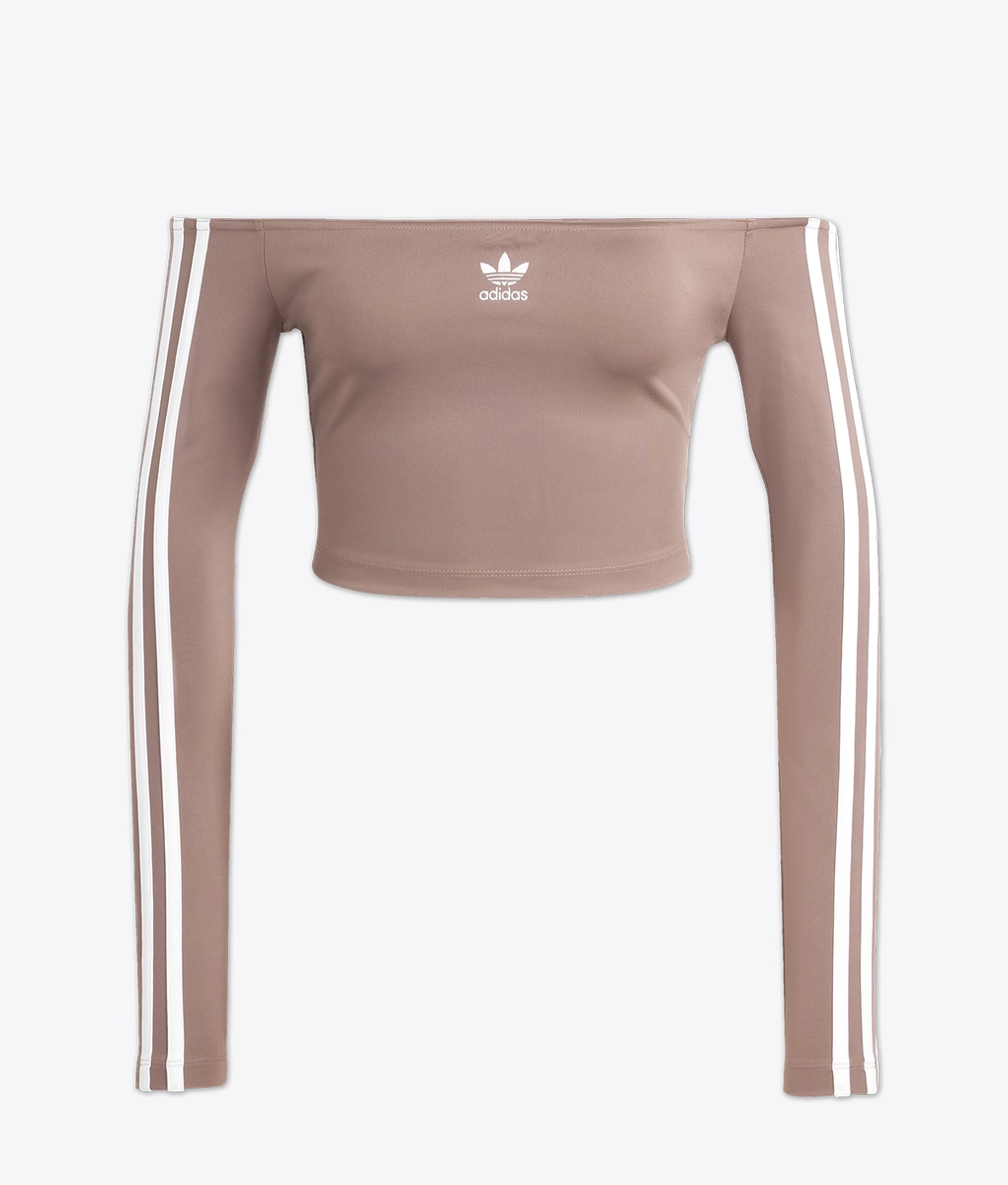売れ筋商品|||アディダスオリジナルス Tシャツ レディース トップス OFF SHOULDER - Long sleeved top - trace brown Adidas Originals - ADIDAS ORIGINALS OFF SHOULDER LONG SLEEVE