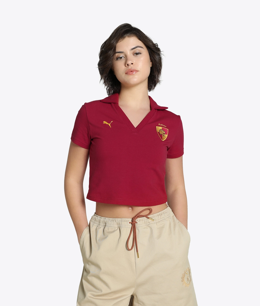 ■PUMA■ Puma X Harry Potter Polo Dark Crimson 63009713 6300 Puma - X HARRY POTTER POLO BABY TEE - VegNonVeg