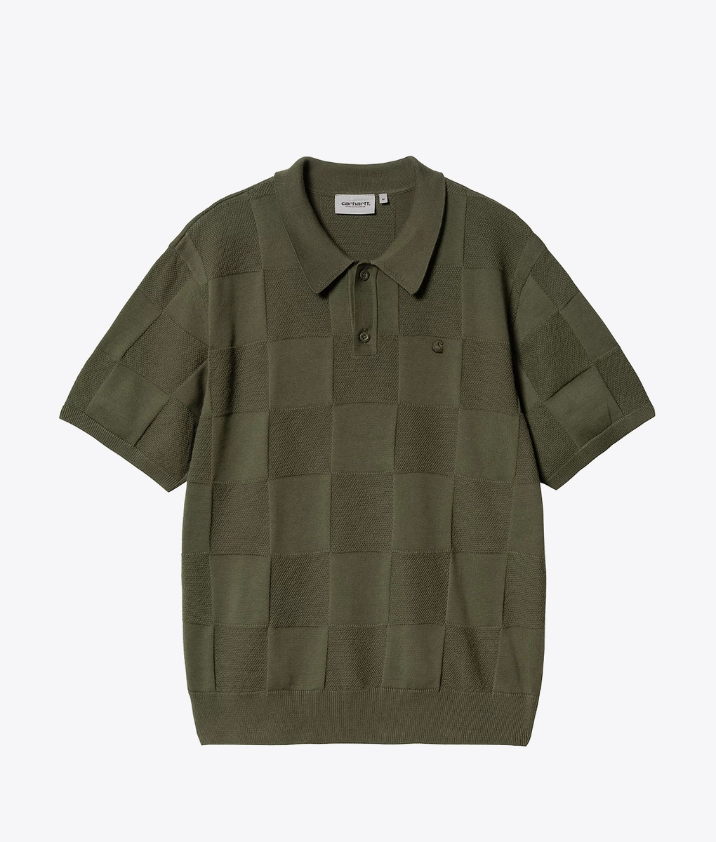 Carhartt WIP - CARHARTT WIP SHORT SLEEVE CHECKER POLO DOLLAR GREEN