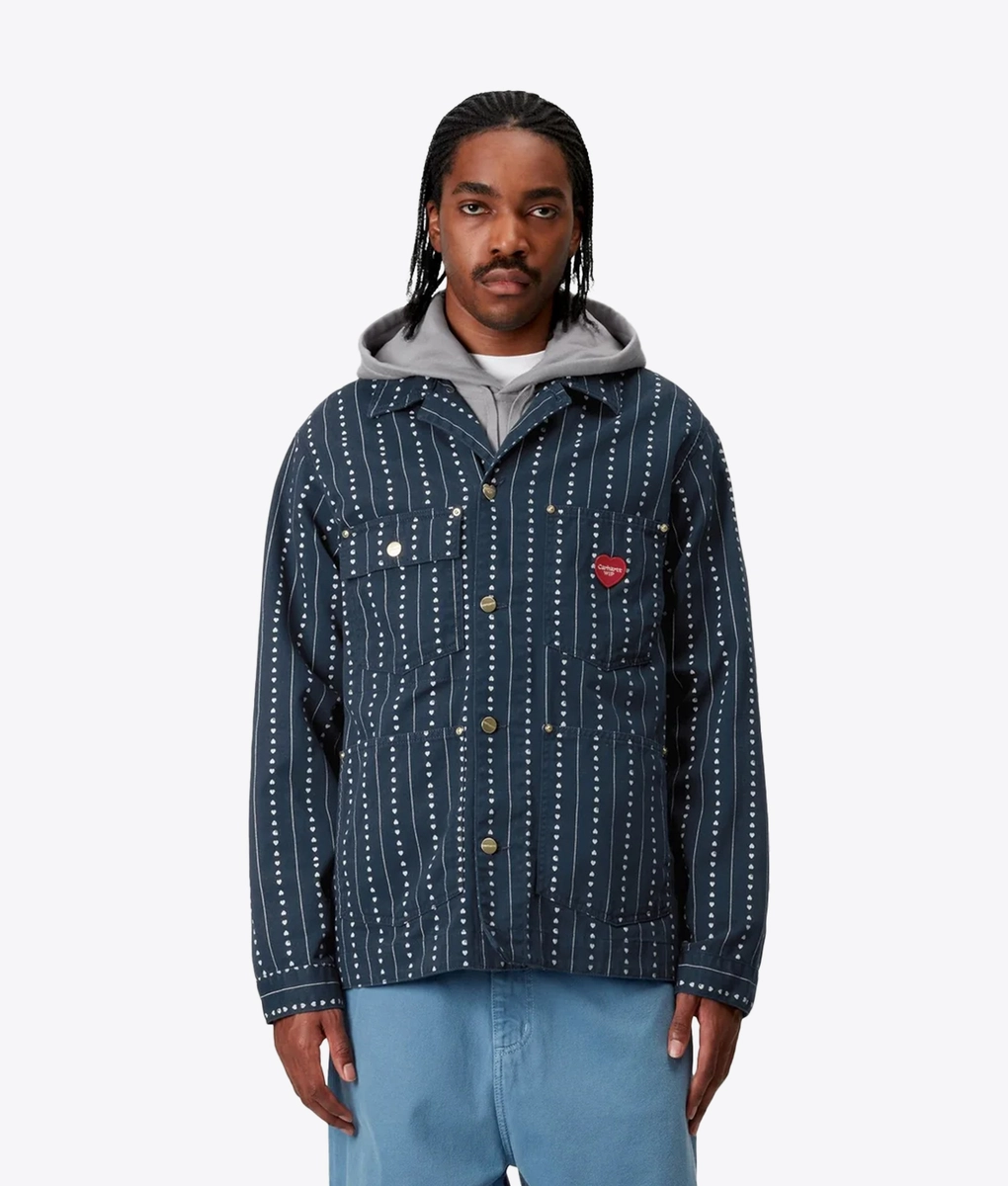 Carhartt WIP - CARHARTT WIP DREWE CHORE PINSTRIPE COAT INK