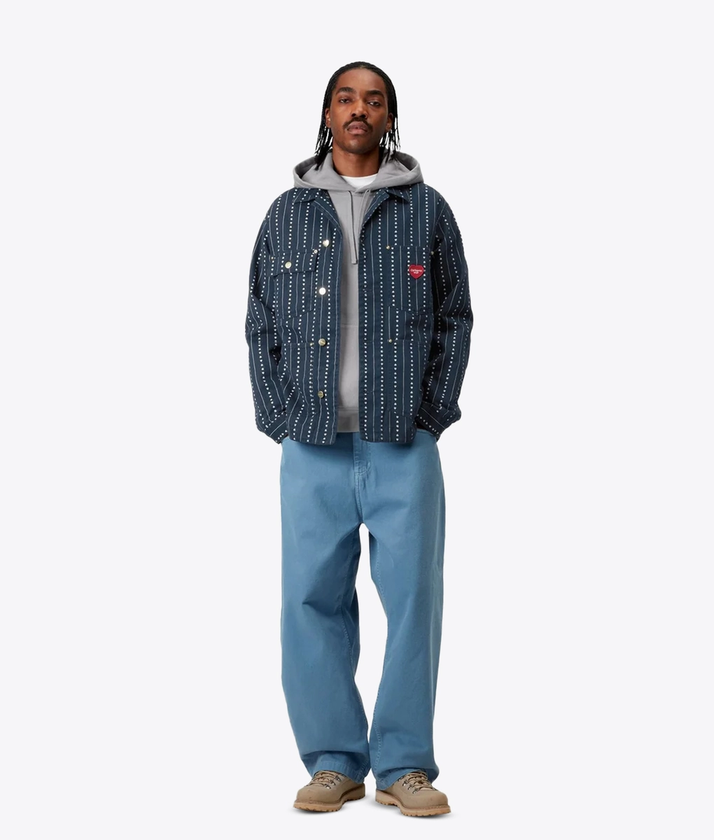 Carhartt WIP - CARHARTT WIP DREWE CHORE PINSTRIPE COAT INK/NATURAL