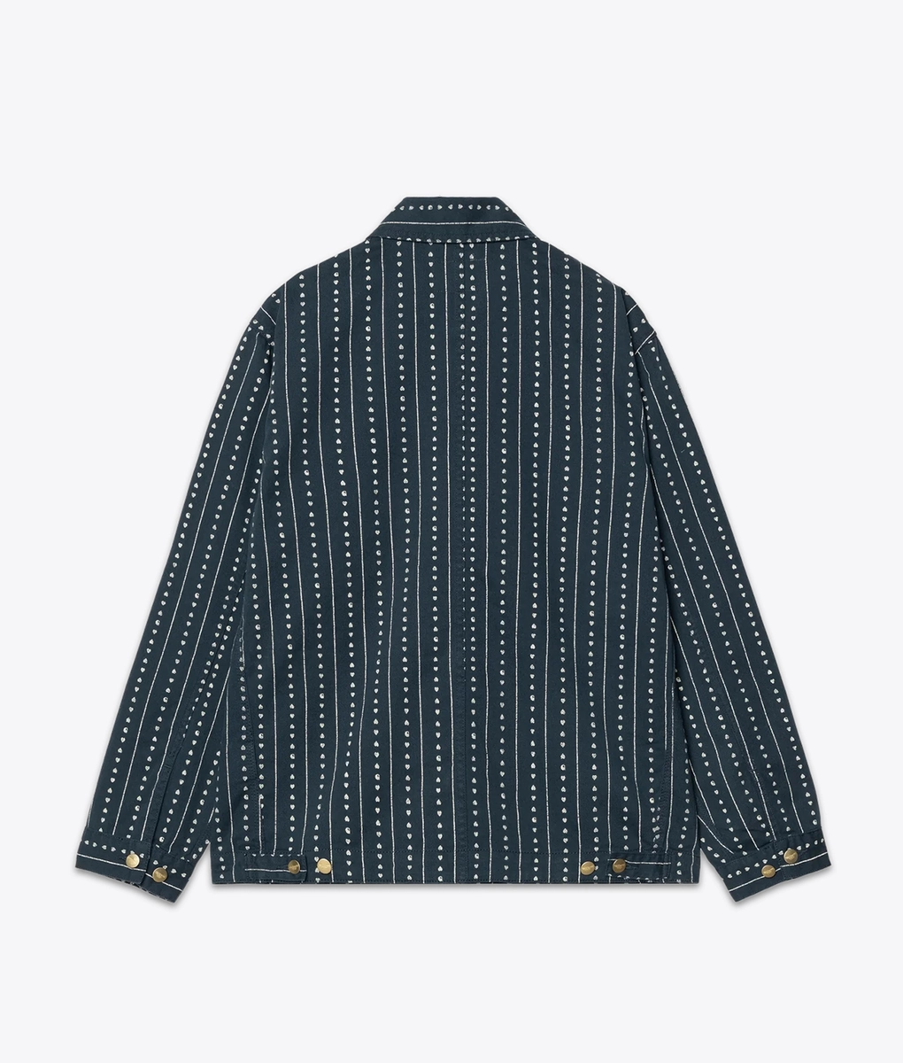 Carhartt WIP - CARHARTT WIP DREWE CHORE PINSTRIPE COAT INK/NATURAL