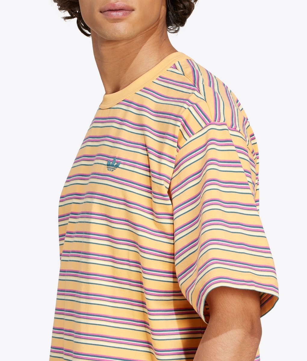 ★ adidas★ Stripe Tee Almost Yellow KB8356 Adidas Originals - ADIDAS ORIGINALS STRIPE TEE MULTICOLOR