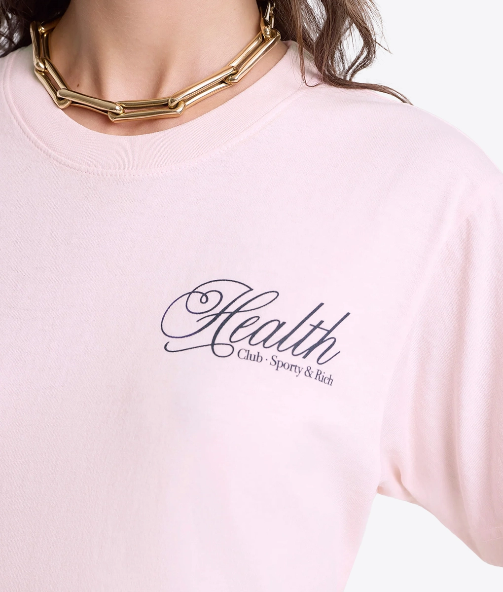 【sporty&amp;rich】21SS HEALTH Tシャツ Sporty & Rich - Sporty & Rich Health Script T-Shirt Pink Dolphin