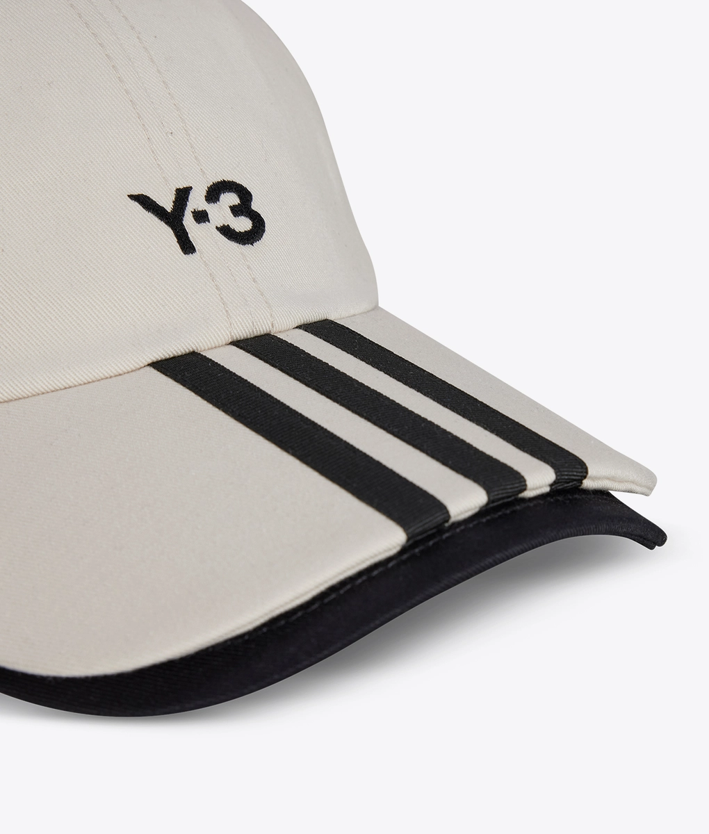 Y-3 - Y-3 Stripes Double Brim Cap Talc | Buy Unisex Hat Y-3 - Y-3 Stripes Double Brim Cap Talc | Buy Unisex Hat