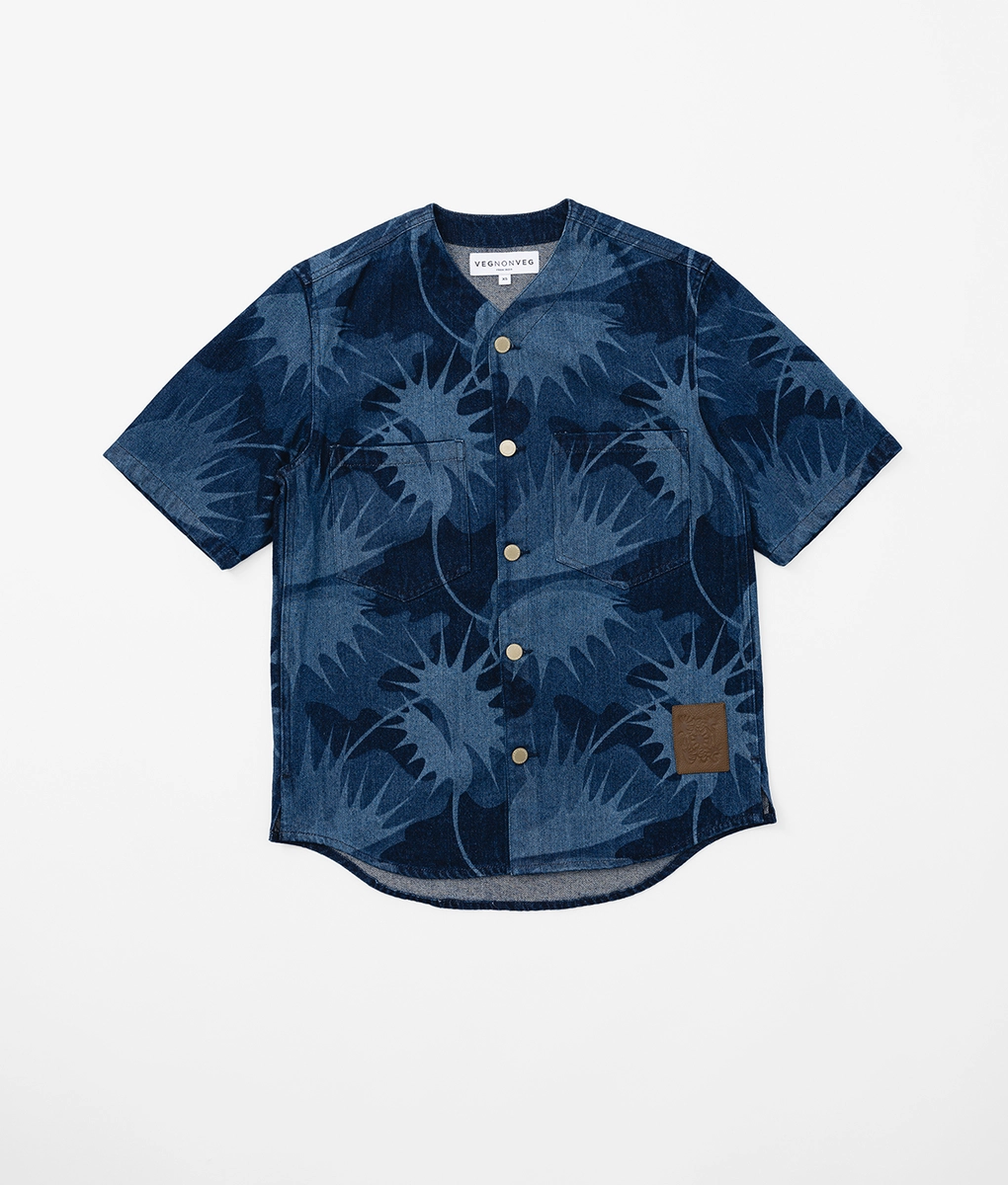 VegNonVeg - Veg Non Veg Baseball Shirt Mid Blue | Buy Unisex