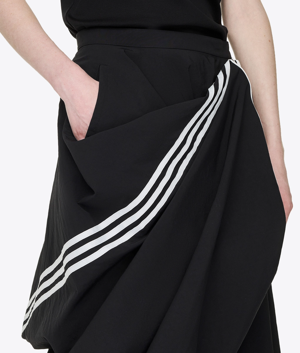 Y-3 Black Sport Uniform Raw Cut 3 Stripes Skirt