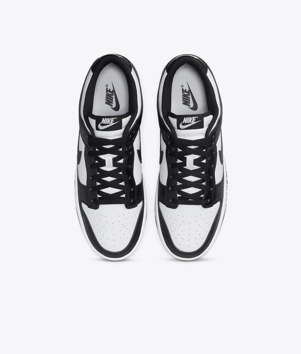 low top nike dunks black and white