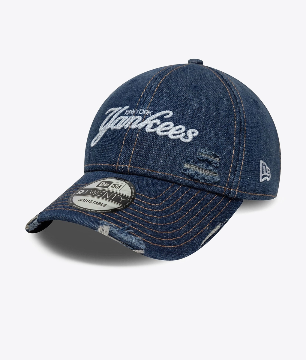 New Era - 9TWENTY DENIM DISTRESS NEW YORK YANKEES CAP - VegNonVeg