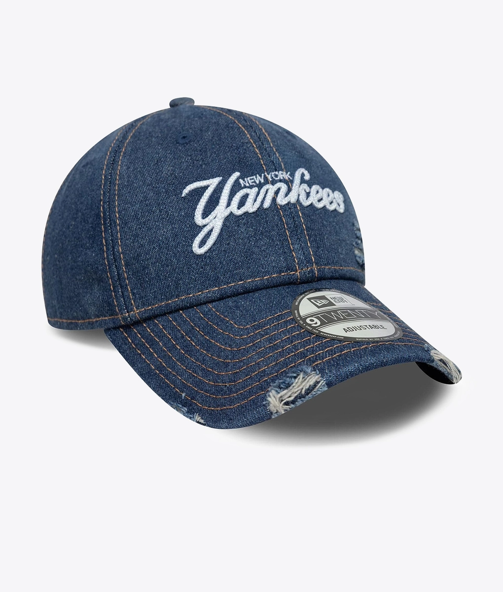 New Era - 9TWENTY DENIM DISTRESS NEW YORK YANKEES CAP - VegNonVeg
