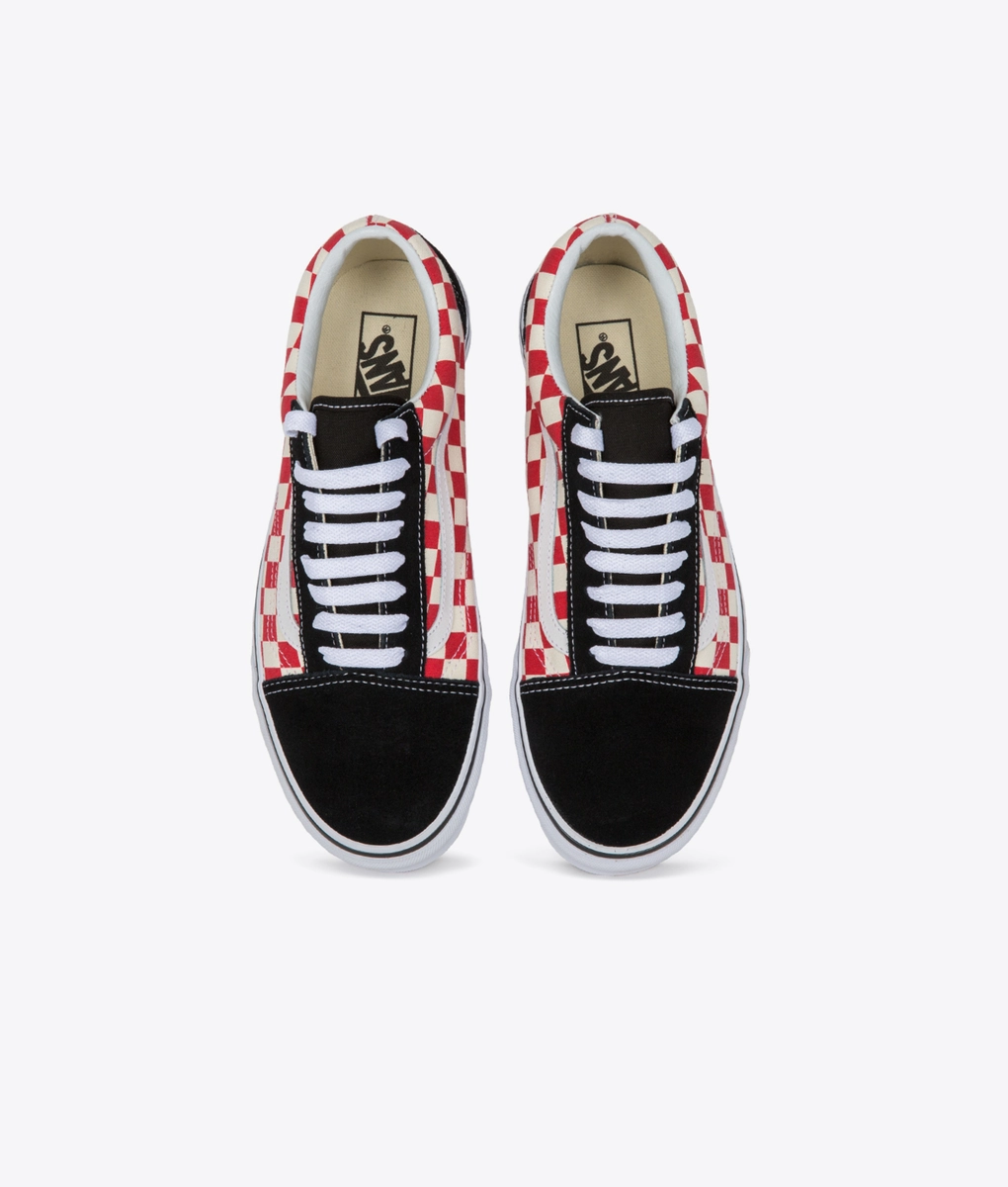 Vans - VANS - OLD SKOOL CHECKERBOARD 'BLACK RED' - VegNonVeg