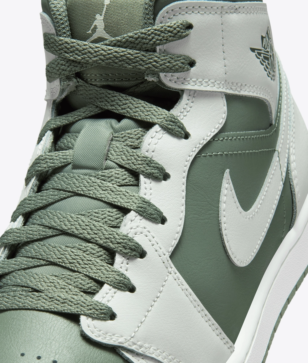 Nike Air Jordan 1 Mid グレー/ホワイト/グリーン Jordan - AIR JORDAN 1 MID - VegNonVeg