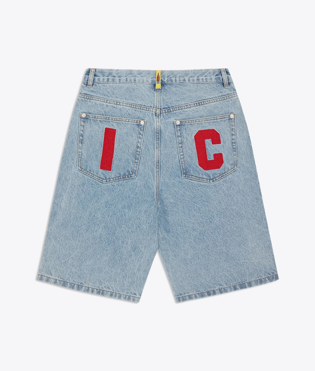Icecream - HEAVY WASHED RUNNING DOG DENIM SHORT - VegNonVeg Icecream - HEAVY WASHED RUNNING DOG DENIM SHORT - VegNonVeg