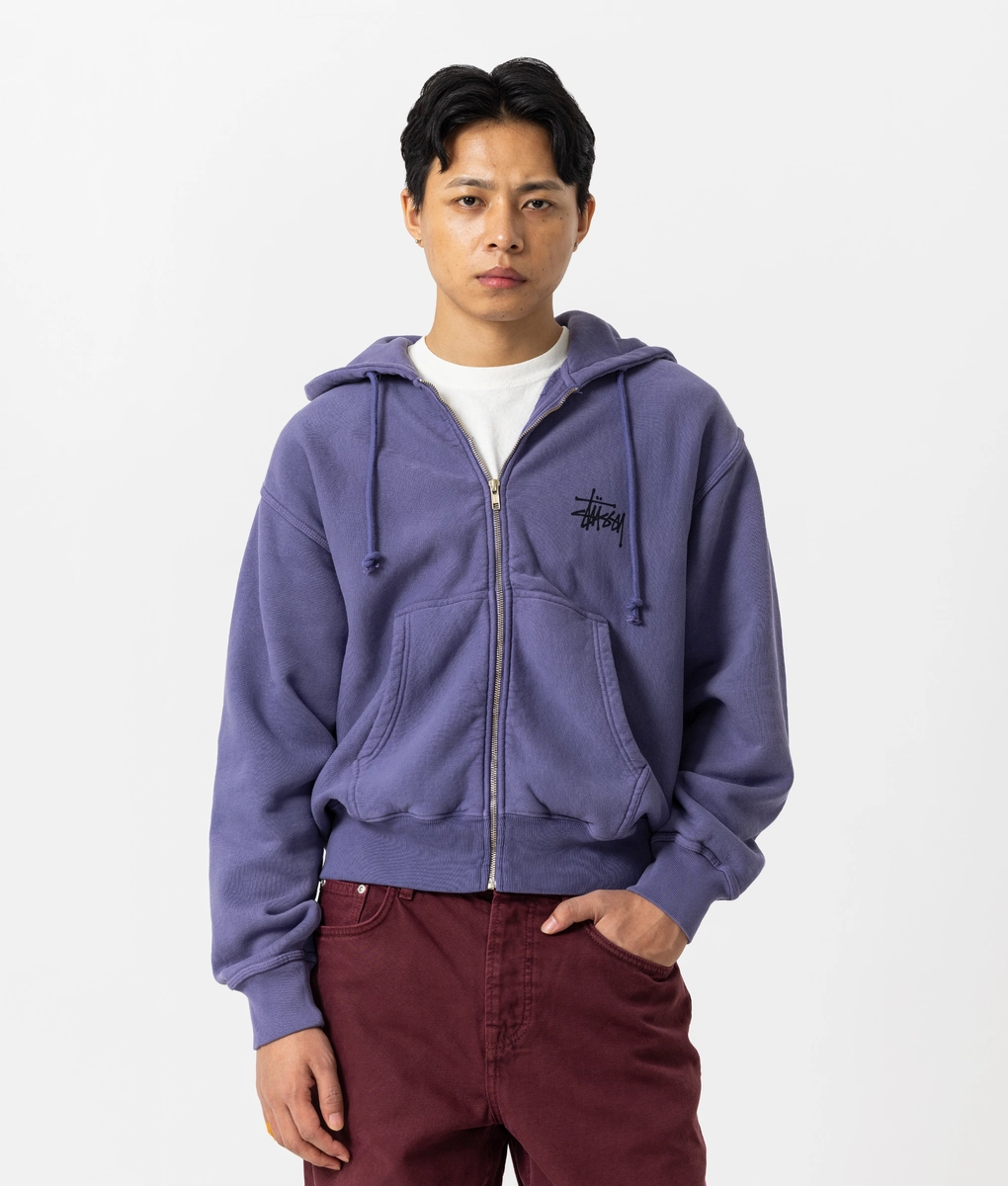 Stüssy - PIGMENT DYED FRONT OPEN FLEECE HOODIE - VegNonVeg