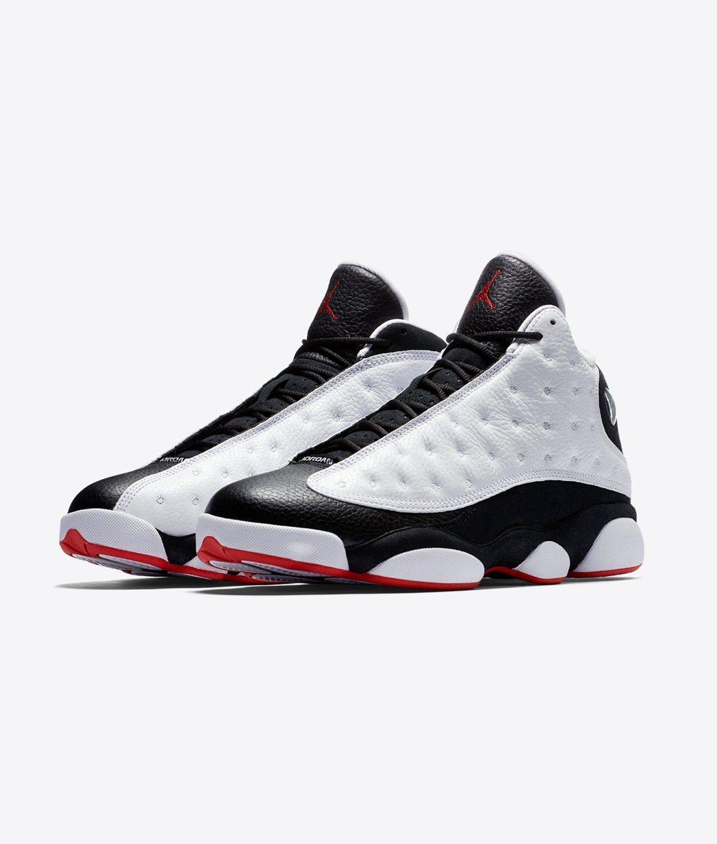 white red and black jordans 13