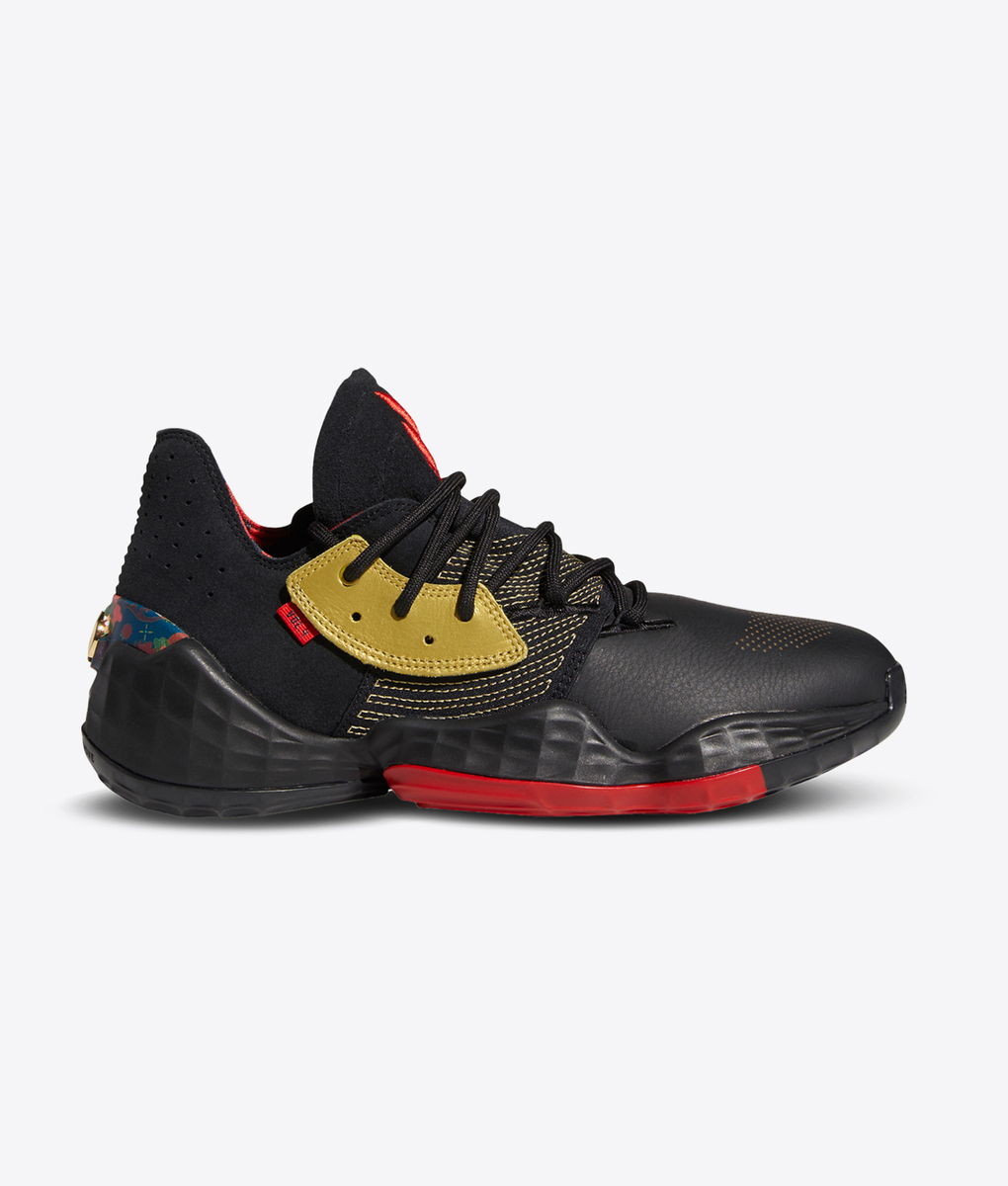 Adidas - Harden Vol4 'Core Black/Gold Met/Scarlet' - VegNonVeg