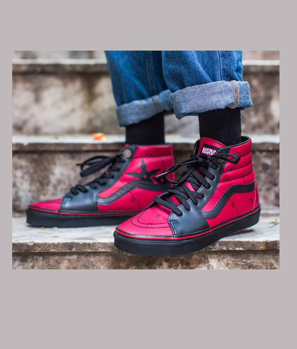 Marvel x VANS‎ Sk8-Hi Deadpool hightop sneakers, men size 7.5 Buy Marvel x Vans SK8-Hi  main image 2